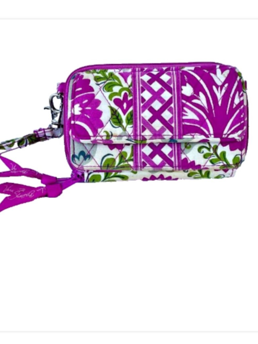 Vera Bradley Wristlet Wallet Julep Tulip Pink Green-RETIRED PATTERN